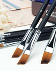 Angular Paint Brush, 9PC Oblique Tip Nylon Hair Long Handle Angled Paint Brushes Set Art Artist Professional Painting Supplies for Acrylic, Watercolor, Gouache and Oil Painting