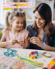 Kawaii Pony Beads Kit, Rainbow Kandi Beads and 1200Pcs Square Colorful Letter Beads, 32 Colors Plastic Craft Beads Bulk for Bracelets with 10 Beads Pipe Cleaners (Fashion Week)