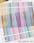 1800 Pieces 3Mm 4Mm 5Mm Multicolor Bling Rhinestone Sticker 2 Sheets Gem Diamond Self Adhesive