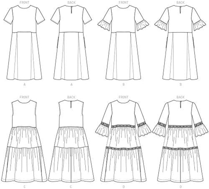 Patterns  Women'S Knee Length Pleated Dress, Sizes 6-14 Sewing Pattern, White