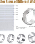 Ring Size Adjuster Loose Rings Adjuster Invisible Ring Sizer with Clean Cloth for Wide Ring Fixing, 5 Sheets (85 Pieces Totally)
