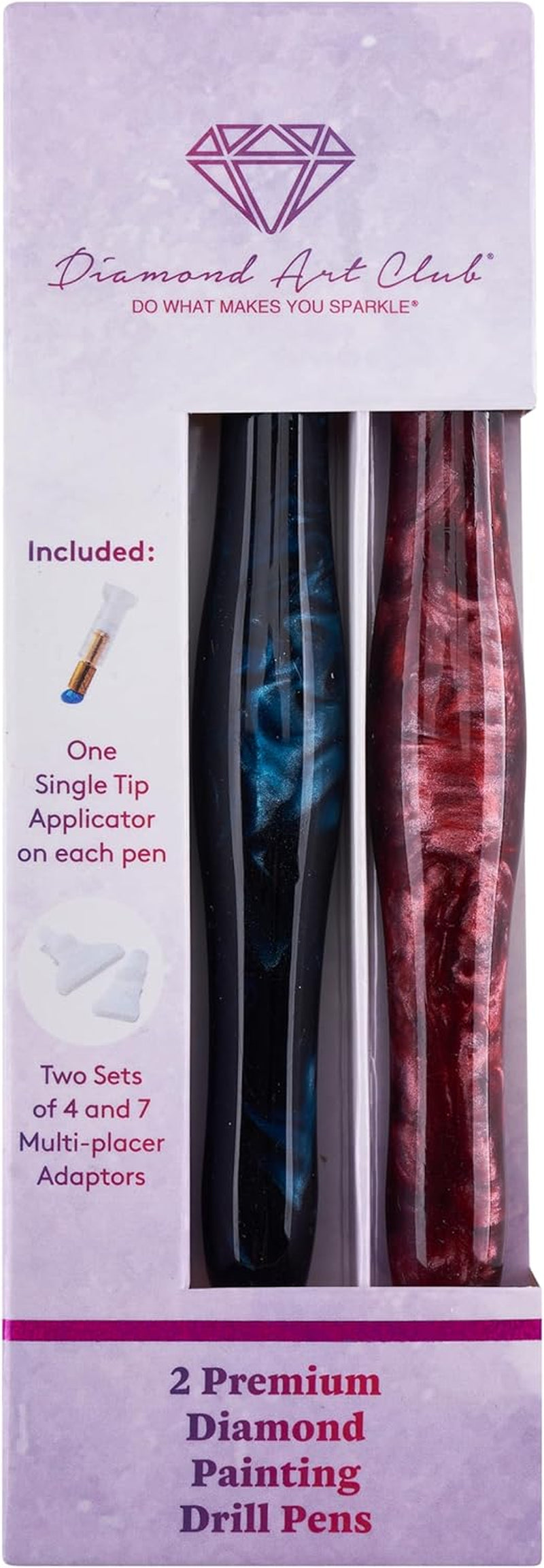 Premium Drill Pen, Comfortable Diamond Painting Pen, Diamond Art Accessories and Tools, 2 Pack, Frosted Red Velvet & Blue Licorice Swirl