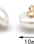 10Mm Mushroom Semicircle White Faux Pearl Buttons for Sewing, Shirts, Skirts, Wedding Dresses, Jewelry Decorations, DIY Crafts (40Pcs 10Mm(0.394Inch))