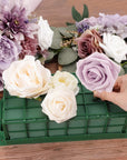 2 Pieces Floral Foam Cage Flower Holder with Floral Foam for Fresh Flower Arrangement and Wedding Holiday Decorations