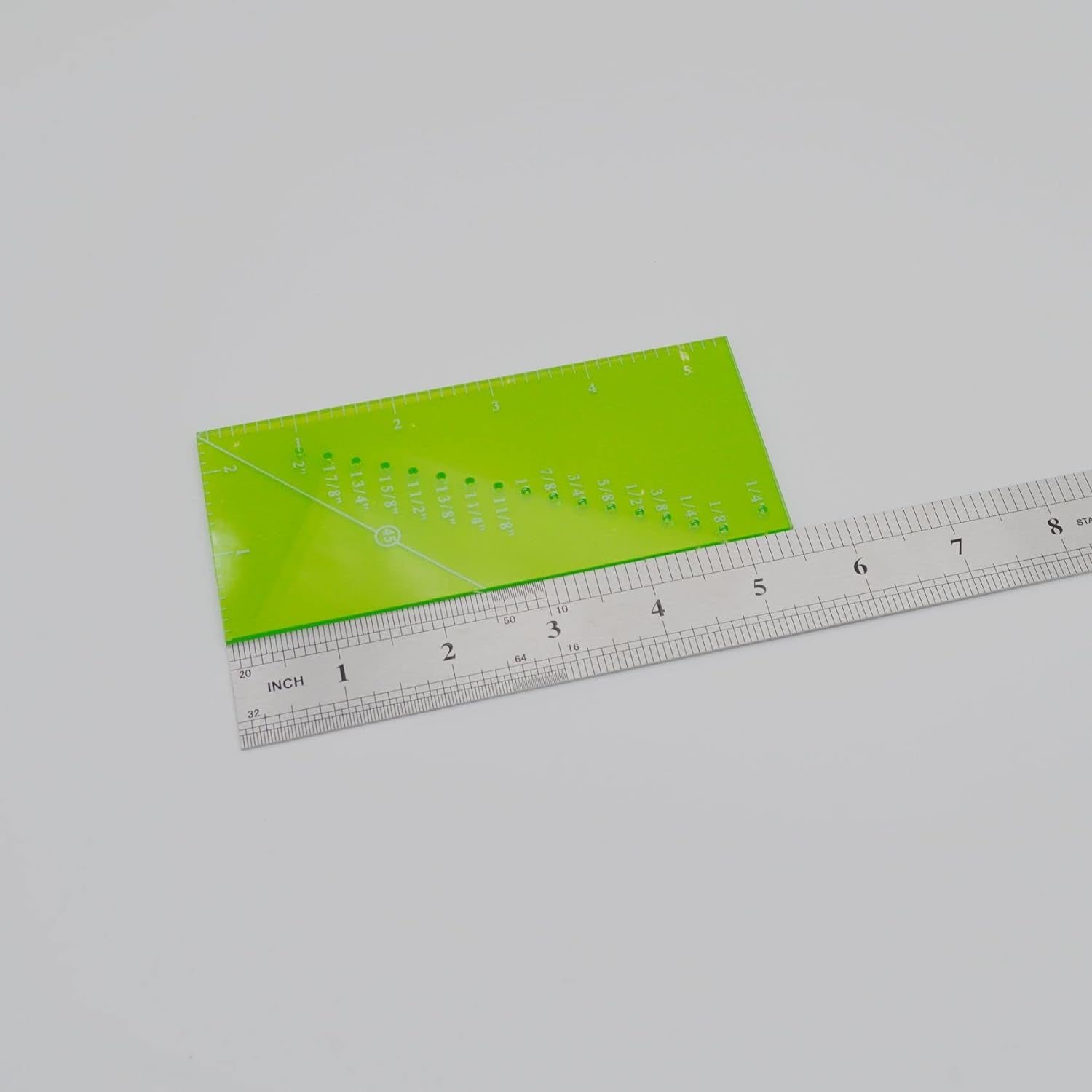 Seam Guide Ruler and Magnetic Seam Guide for Sewing Machine,1/8” to 2” Straight Line Hems Sewing Ruler of Sewing Products for Sewing Gauge, Includes 1/4” Pivot Point and 45 Degree Trim Line