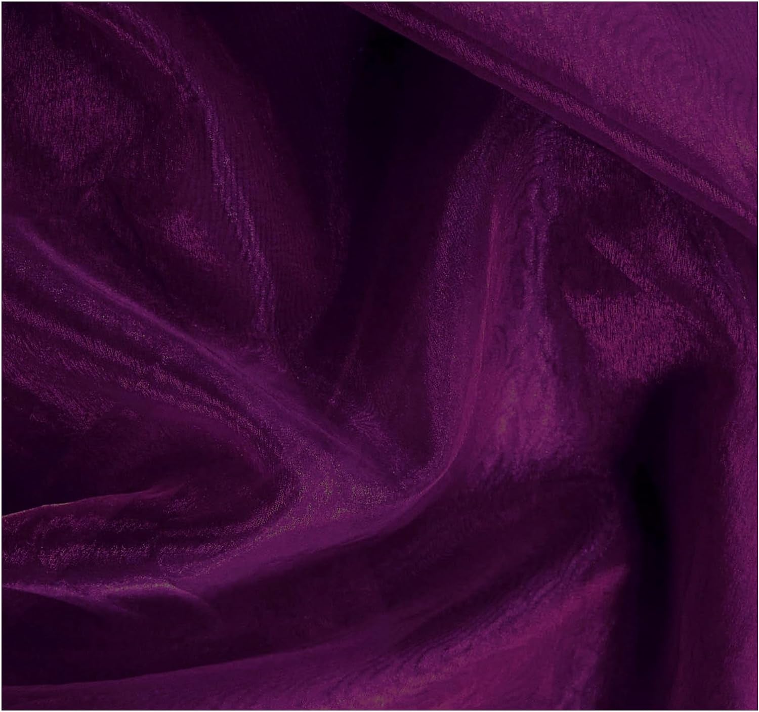 Pack of 25 Yards Long Bridal Solid Sheer Organza Fabric Bolt for Wedding Dress, Fashion, Crafts, Decorations, Backdrop, Christmas Craft Supplies, Silky Shiny Organza Fabrics 44” Wide- Dark Purple