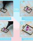 180 Pieces Open Bezels for Resin Jewelry Making Kit Hollow Frame Pendants Resin Craft Assorted Geometric Frame Charms for Resin Casting Necklace Earring