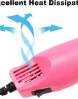 Heat Gun, Crafts Heating Tool Epoxy Resin Molds Silicone Embossing Craft Dryer Paint Blower for Acrylic Pouring Bubble Buster Small Art Heater Blow Guns (Pink)
