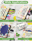 4 Pieces Inspirational Bible Verse Pencil Pouch Christian Pencil Case Scripture Canvas Makeup Bags for Students Office Journaling Supplies (Bible Verse Pattern,8.7 X 5.5 Inch)