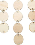100 Pieces Wooden Circles Tags 1.2 Inch with Holes and 100 Pieces 10 Mm Rings