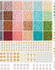 3Mm Glass Seed Beads for Bracelets Making, Friendship Bracelet Making Kit for Girls, 24 Colors Bead Bracelet Kit, Beads for Jewelry Making Kit, DIY, Arts and Crafts Gifts Age 3+