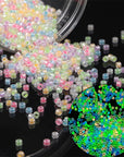3000Pcs Uv Beads Color Changing Beads Glow Seed Beads 4Mm 6/0 Glass Beads Glow in the Dark Beads Luminous Seed Beads for Bracelets Jewelry Making DIY Crafts(4Mm, Multicolor)