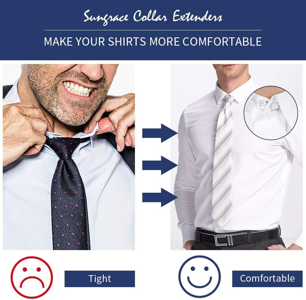 Metal Collar and Buttons Extenders for Shirt Dress Trouser Coat (12 Pack)
