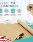 Brown Kraft Paper Roll 17.75” X 1200” (100Ft) Made in USA- Ideal for Gift Wrapping, Packing Paper for Moving, Art Craft, Shipping, Floor Covering, Table Runner, 100% Recycled Material