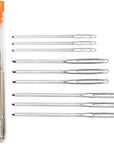 Large-Eye Blunt Needles, 12 Pieces Pro Quality Stainless Steel Yarn Knitting Needles, Sewing Needles, Crafting Knitting Weaving Stringing Needles (12 Pieces)