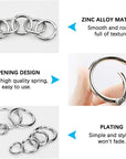 16PCS Spring O Ring Zinc Alloy round Carabiner Snap Trigger Buckle DIY Clip 4 Styles for Key Chains Bag