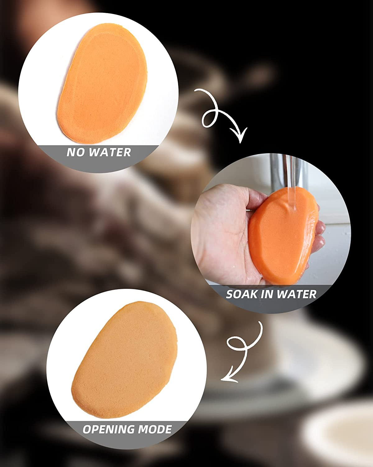 Pottery Sponge for Clay, Clay Sponge Cleanup and Shaping Tool for Pottery and Clay Artists