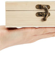 6 Pack Unfinished Wooden Boxes for Crafts with Hinged Lids and Front Clasps, 6X4X2 in for Jewelry, Crafts, Storage