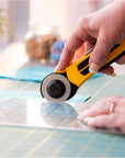 Rotary Cutter, 45Mm Quick-Change, RB45-1 Tungsten Steel Blade, Comfortable Rubber Grip, Ideal for Sewing, Quilting, Crafts, Replacement Blade:  RB45-1, Alloy Steel Blade, Made in Japan