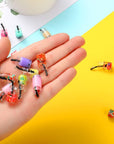 104 Pcs Milk Tea Charm Boba Charms Mini Colorful Bottle Charms Fruit Juice Pendant for DIY Jewelry Craft Earring Keychain