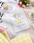 50 Pcs Wedding Invitations Wraps Set Include Pre Folded Vellum Jackets for 5X7 Invitations Natural Dried Pressed Flowers Gold Self Adhesive Envelope Seal Stickers for Craft DIY