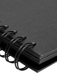 12X12 Hardcover Scrapbook - Blank Wedding Guest Book, DIY Photo Album, Black Spiral Bound Cardboard Cover Sketchbook for Kids Craft, Diary Journal - Square - 40 Sheets
