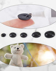 180Pcs 5 Sizes Nose Eyes Cabochons Flat Eyes Plastic Oval Nose 8~18Mm Animal Craft Nose Eyes Flatback Animal Nose for Amigurumi Bear Teddy Puppet Animal Stuffed DIY Making