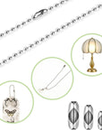 100Pcs Ball Chain Connector Silver Beaded Chain Fits for 1.5/2.0/2.4/3.2Mm Beaded Ball Chain Jewelry Making Accessories Clips for DIY Crafts