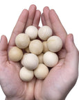 1 Inch Natural round Wooden Ball, Hardwood Balls, for Crafts and DIY Projects, Bag of 50.