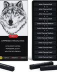 Compressed Graphite Charcoal Sticks, 24 Pieces Black & White Vine Charcoal Sticks for Drawing, Sketching, Shading, Charcoal Drawing Set for Beginners & Pro Artists
