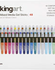580-48 GEL STICK Set, Artist Pigment Crayons, 48 Unique Colors, Water Soluble, Creamy, and Odorless, Use on Paper, Wood, Canvas and More