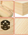 6Pcs Large Unfinished Wooden Box Rectangle Keepsake Box Stash Boxes with Hinged Lid for DIY Easter Arts Hobbies, Jewelry,6X4X2.3Inch