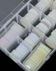 Large 15 Grid Clear Organizer Box Adjustable Dividers - Plastic Compartment Storage Container for Washi Tapes, Craft, Beads, Jewelry, Small Parts
