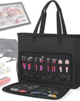 Carrying Bag for Diamond Painting A4 LED Light Pad, Diamond Painting Tools Storage Bag, Embroidery Bag Protective Case for Embroidery Floss and Supplies, 15.4"X12.2"X4.7", Black,Bag Only