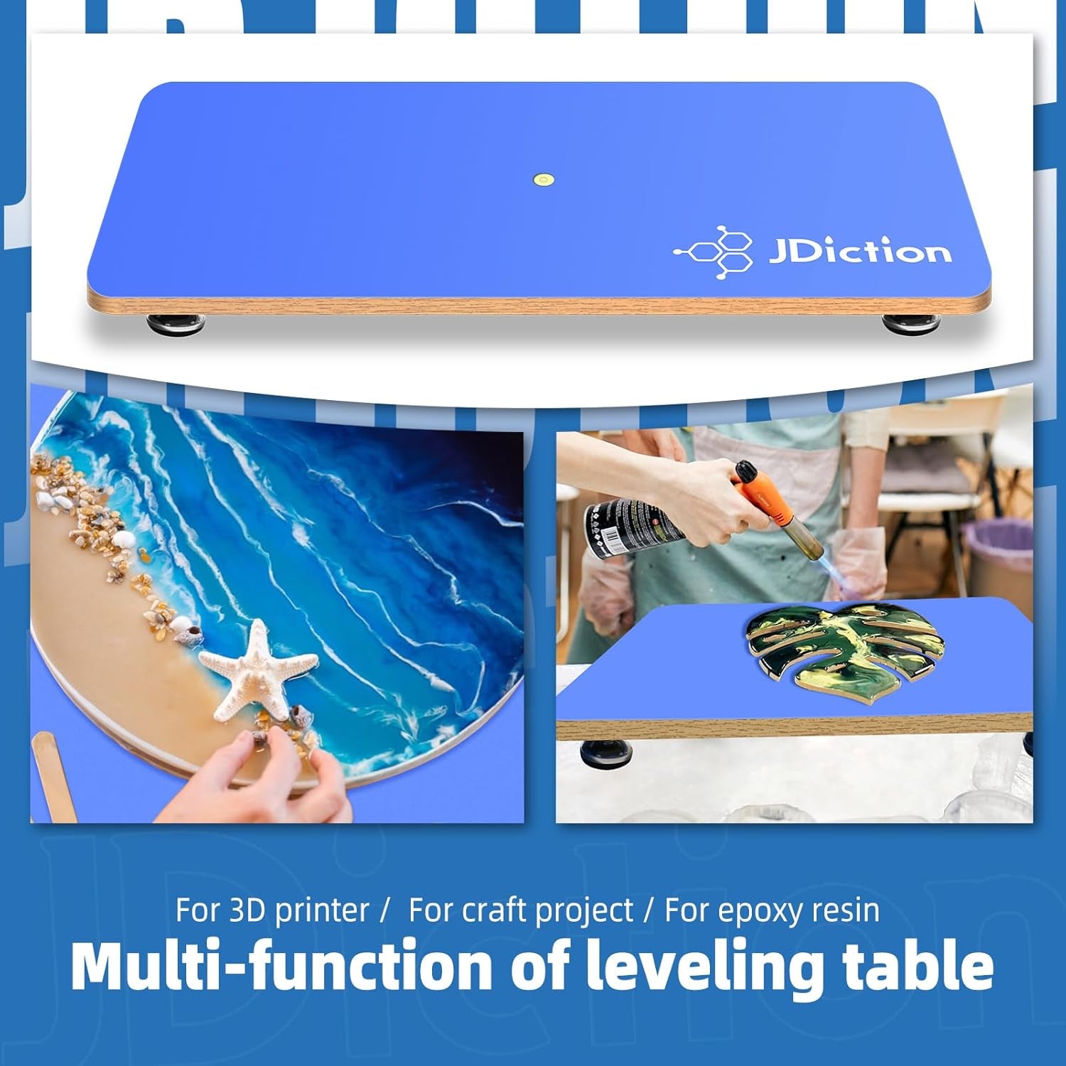 Resin Leveling Table for Epoxy Resin & Art Work,16''X 12'' Adjustable Self Leveling Epoxy Resin Accessories, Resin Supplies, Acrylic Pouring Tool, Multipurpose Resin Leveling Board