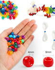 Pony Beads, 1,900 Pcs 9Mm Pony Beads Set in 24 Colors with Elastic String for Bracelet Jewelry Making by