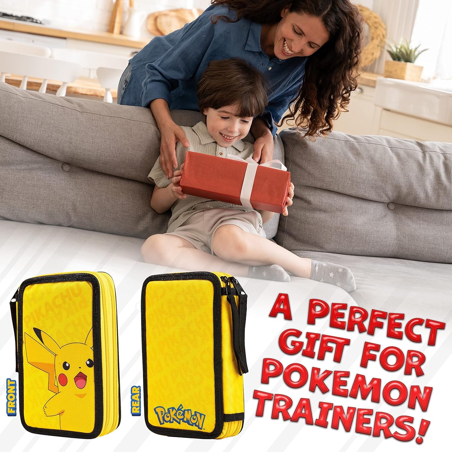 Pencil Case for Boys, Pikachu Filled Pencil Case Stationery Set
