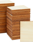 60 Pieces 2X2 Wood Squares for DIY Crafts, Unfinished Wooden Cutout Tiles for Painting