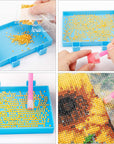 117Pcs 5D DIY Diamond Painting Tools and Accessories Kits with Diamond Embroidery Box and Multiple Sizes Painting Pens for Adults to Make Art Craft