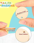 200 Pieces Unfinished Blank Wood Circle Pendants round Disc Circle Wood Pieces round Wooden Disk with Hole Small Wooden Pendant for Craft Decoration Embellishment (Diameter 1 Inch, Aperture 0.08 Inch)