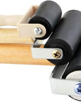 3 Pack Rubber Roller Brayer Rollers, Art Craft Roller for Print,Ink,Stamping Tools, 4 Inch, 2.4 and 1.4 Inch