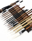 18Pcs Chinese Calligraphy Brushes Set with Writing Paper Roll-Up Brush Holder Shanlian Hubi Writing Brush Kanji Japanese Sumi Drawing Brushes for Watercolor Art Ceramic Ink Writing Painting