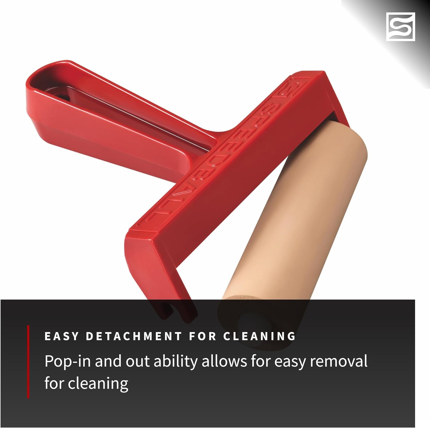 Pop-In Soft Rubber Brayer, 4" – Roller Tool for Crafting and Block Printing, Vinyl, Comfort Grip Handle