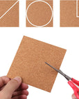 40 Pack Self Adhesive Cork Squares and round DIY Adhesive Cork Board for Coasters and DIY Crafts