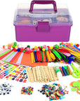 Arts Craft Supplies for Kids, 1000+ PCS Toddler DIY Craft Art Supply Set Include Pipe Cleaners, Pom Poms, Storage Box, 2025 Best Birthday Gift for 4-12 Years Old Boys and Girls