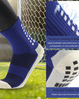 3 Pair Sport Socks Anti Slip W/ Grip Soccer Men Football Basketball Sock Premium