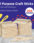 Popsicle Sticks for Crafts 200 Pcs 4.5 Inch Wax Sticks Tongue Depressors Wood Sticks Craft Sticks Popsicle Sticks for Food Ice Cream Sticks Cakesicle Sticks