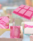 3 Pack Silicone Soap Molds, 6 Cavities Flower Making Mold, Included Rectangle Shape Supplies, Perfect for Handmade Soaps, Homemade Chocolate