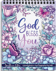 Flowers Patterns Hardcover Pages Poster God Bless You Spiral Coloring Book for Adults with Inspirational Bible Phrases Motivational Scripture Quotes Mindfulness Relaxing