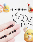 500Pcs Mini Black Plastic Doll Eyes 3Mm 4Mm 5Mm 6Mm Assorted Sizes Small Ball Craft Eyes for Needle Felting Bears Dolls Puppet Plush Animal Sewing Making